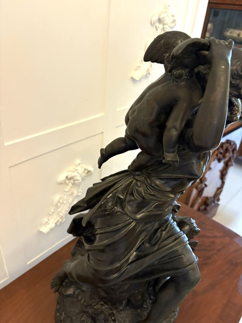 Superb Antique 19th Century Bronze Sculpture by Renowned French Sculptor Auguste Moreau “L’amour Maternel” (Motherly Love)